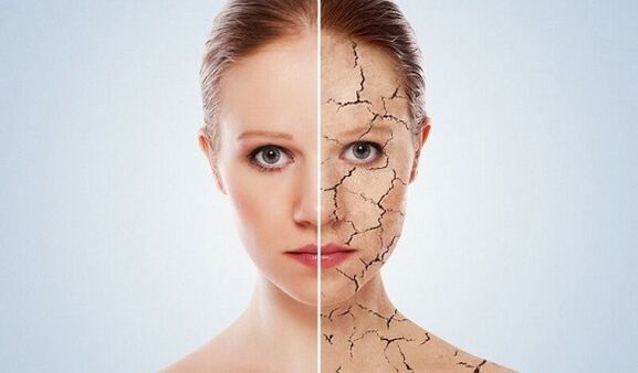 pred a po omladení pokožky